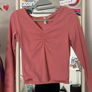 Pinched pink long sleeve shirt